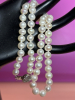 Lustrous White Fresh Water Knotted Pearl Strand 15 Inch Box Clasp - 2