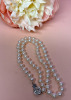 Lustrous White Fresh Water Knotted Pearl Strand 15 Inch Box Clasp - 5