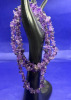 Amethyst 34 Inch Strand and Sterling Amethyst Cross Styled Earrings Pierced - 4