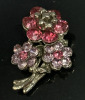 CORO Vintage Brooch Pink Rhinestone Flowering Tree Matching Earrings & Pink Lavender Bouquet Brooch - 5