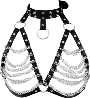 [Adults Only] New Punk Gothic Faux Leather Harness Bra | One Size Fits Most