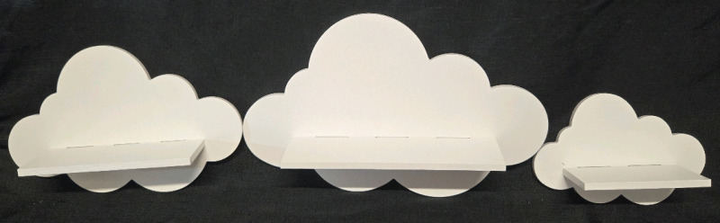 Set of 3 New | Tatuo Wall Hanging Cloud Shelves For Kids Room | * Hardware Included *