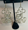 Mickey Mouse Statement Cut Out Earrings Sheppard Hook 3.25 Inch Drop - 5