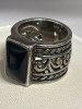 Silpada 925 Sterling Black Onyz wide Band Ring Ring 6.5<br/> - 6