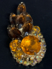 Stunning Double Layered Topaz Light Smoked Topaz Rhinestone Brooch and Earrings - 2