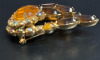 Stunning Double Layered Topaz Light Smoked Topaz Rhinestone Brooch and Earrings - 4