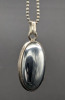 Beautiful 925 Sterling Hematite Oval Specimen 925 Italy Chain Designer Signed jc with logo - 3