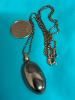 Beautiful 925 Sterling Hematite Oval Specimen 925 Italy Chain Designer Signed jc with logo - 5