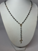 Sterling 925 Hematite Beaded Rosary Crucifix Necklace Stamped - 4