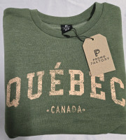 New | Size Medium| Promo Factory | Green Hoodless Throw Over " Quebec Canada " Sweater