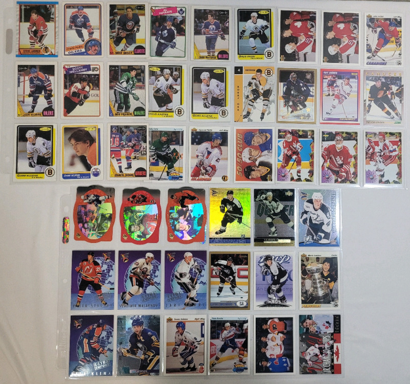 1984 - 1996 NHL Hockey Trading Card Singles , 45 Cards . UD , OPC , Fleer , Score