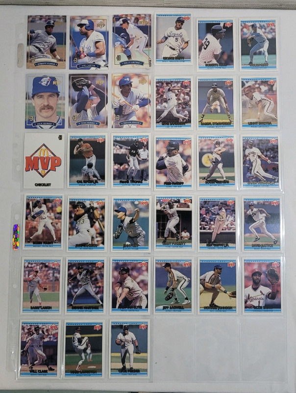 1992 McDonald's Donruss MLB Baseball MVP Series Trading Card Set w/Blue Jays Gold Series Set & Checklist . 33 Cards