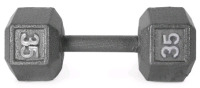 New | 35 LBS Grey Cast-Iron Dumbell For Weight Training