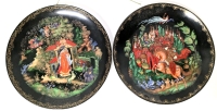 2 Vintage Russian Bradford Exchange Folk Tales / Poem Decorative Plates | 7.5" Diameter each