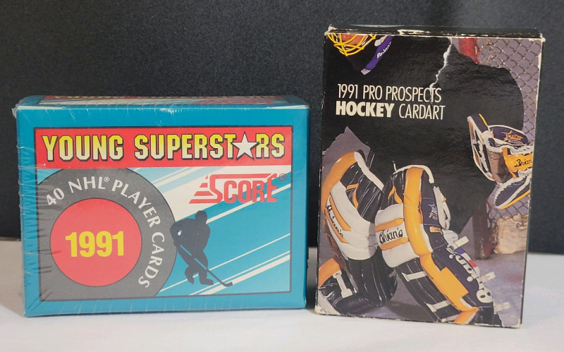 1991 Score NHL Hockey Young Superstars Set , Sealed & 1991 Pro Prospects NHL Hockey Trading Card Set , Box Sealed Broken - Inside Seal Not Broken