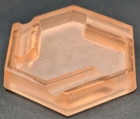 Rare Vintage Low Profile Art Deco Satin Hexagonal Glass Ashtray | 4" x 3.5" x 0.75" Tall