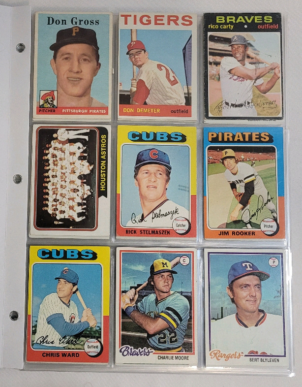 1958, 1964 , 1971 - 1991 Topps MLB Baseball Trading Card Singles . 108 Cards , No Doubles