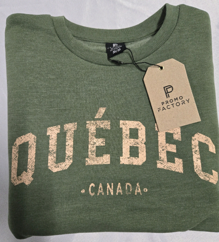 New Size Medium | "Quebec, Canada" Crew Neck Sweater by Promo Factory