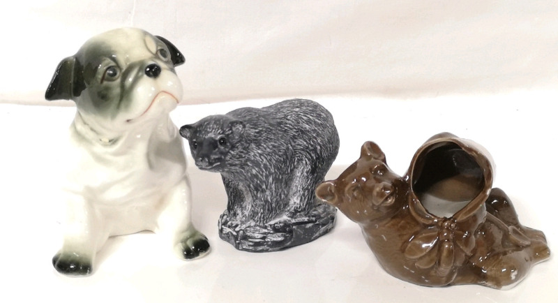 3 Vintage Animal Figures - Wolf Original & Austria