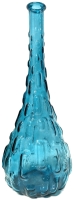 Lovely Tall Vintage Empoli Turquoise Glass Genie Bottle - Brick Pattern | Stamped &ldquo;Made in Italy&rdquo; | 15&rdquo; Tall | No Stopper