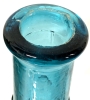 Lovely Tall Vintage Empoli Turquoise Glass Genie Bottle - Brick Pattern | Stamped “Made in Italy” | 15” Tall | No Stopper - 3