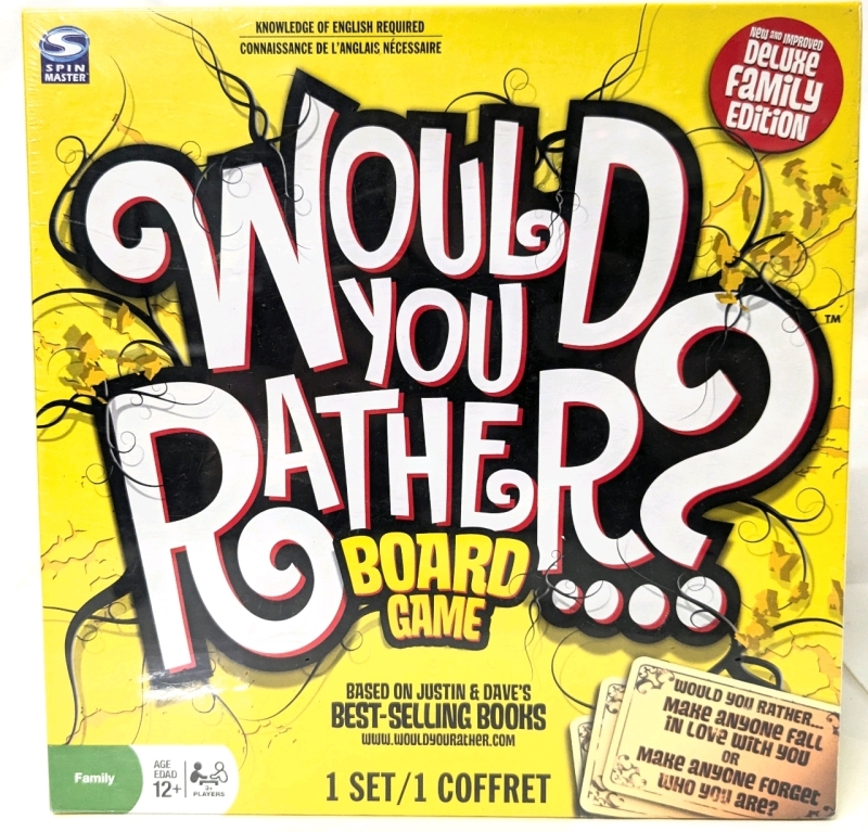 New WOULD YOU RATHER? Deluxe Family Edition Family Board Game