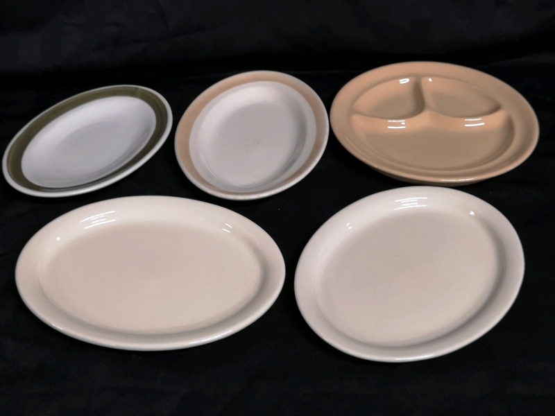 5 Vintage Hotel Ware Serving Platters + Plate 9-10" Long
