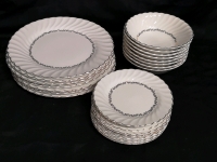 23 Vintage Johnson & Bros. Ironstone Snowflake Regency Dishes