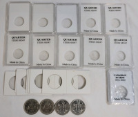 1969 - 1984 Canadian One Dollar Coins & Coin Holders . 1969 , 1975 & 1984 &times;2