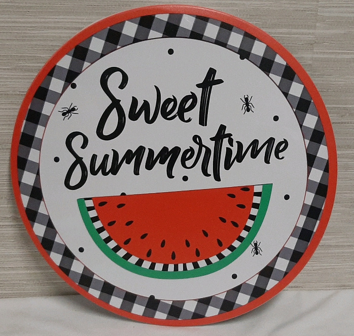 New Sweet Summertime Circular Metal Sign - 6" dm