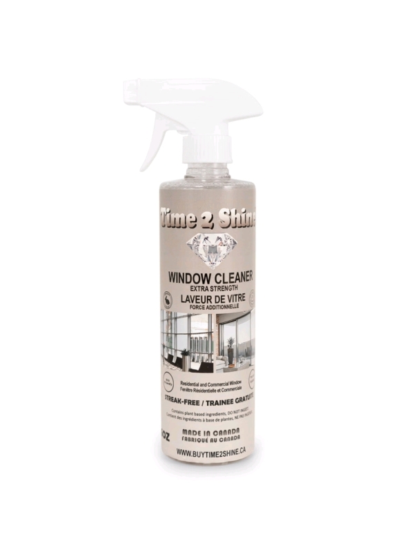 New 16oz Time2Shine Window Cleaner Extra Strength Streak Free - Made in Canada Retails for $14