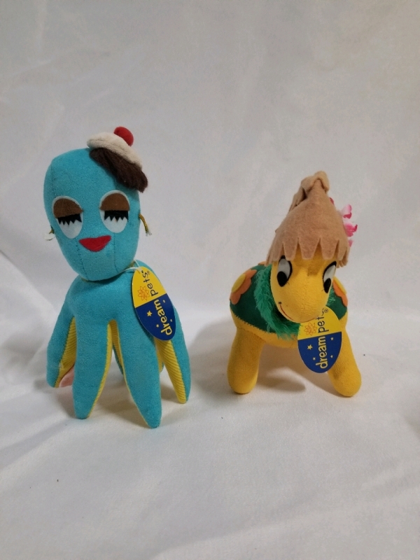 Pair of vintage DREAM PETS turtle & octopus