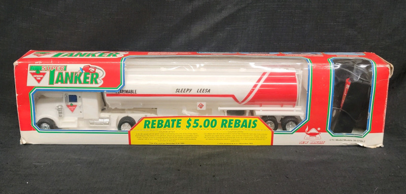 Vintage Canadian Tire Super Tanker Remote Control Truck in Original Box . Untested . Truck measures 17" long