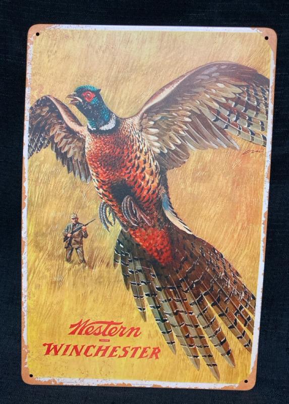 New Western Winchester Metal Sign 12&rdquo; L x 8&rdquo; w