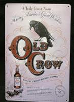 New Old Crow Metal Sign 12&rdquo;L x 8&rdquo; w