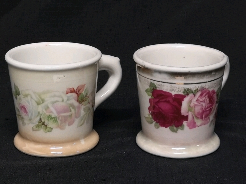2 Vintage 3.5" Floral Pattern Mugs - Germany