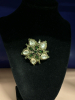 Sensational Moonstone Teardrop Glass Emerald Green Layered Wow Brooch - 6