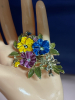 Exquisite Enamel Pansy Brooch 3 Inches Tiered Rich Enamel Work - 4