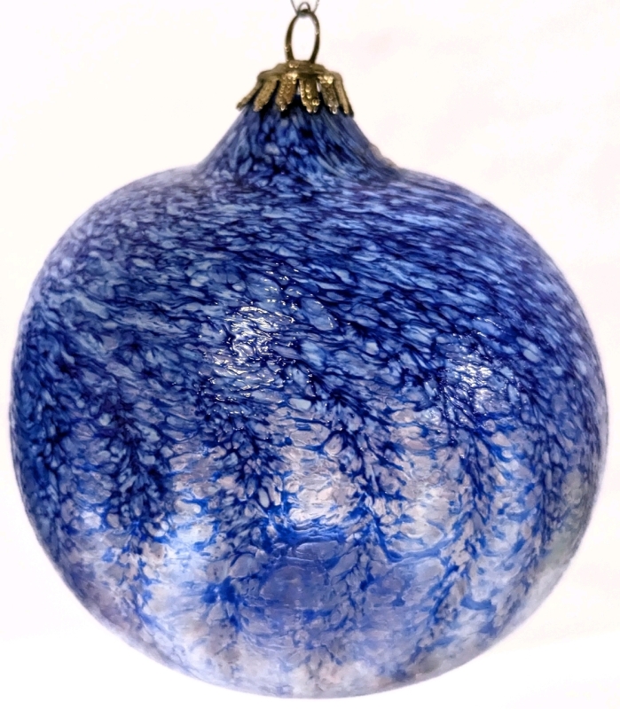 Static-Style Handblown Glass Christmas Bauble Ornament | 4.25" Tall