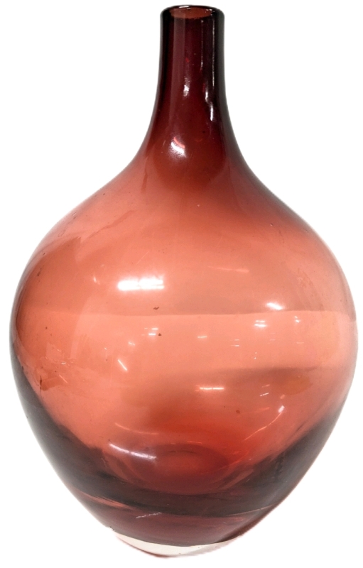 Lovely Peach Coloured Glass Vase | 8.25" Tall