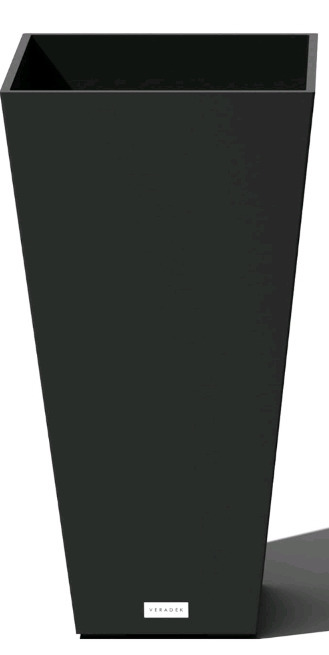 New | Veradek Black V-Resin Indoor/Outdoor Taper Planter | 26" Tall * Retails For $64.99