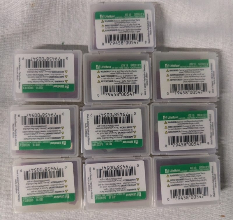10 New | Littelfuse ATO 10 Fuse 5 Pack. Each Pack Retails For 5.99. 59.99 Total Value!