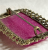 Victorian Filigree Large Rectangular Ruby Coloured Cabachon Brooch C Clasp - 4