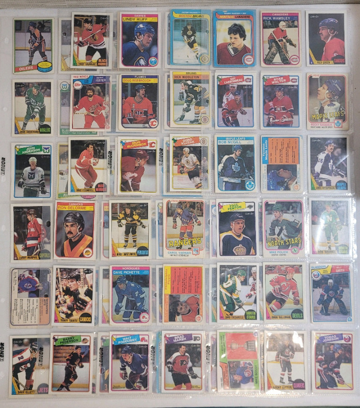 1979 - 1988 O Pee Chee NHL Hockey Trading Card Singles , 90 Cards