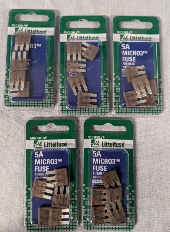 5 New | Littelfuse (MIC2005.VP) MICRO2 Tan 32V 5 Amp Blade Fuse, (Pack of 5).