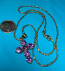 18KGP Amethyst Cross on 18KGP Chain Lobster Clasp Stamped - 3