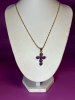 18KGP Amethyst Cross on 18KGP Chain Lobster Clasp Stamped - 6