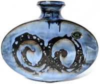 Gorgeous Signed Vintage LLangollen Handmade Earthenware Welsh Pottery "Banjo" Vase | 9.75" x 2" x 8.15" Tall