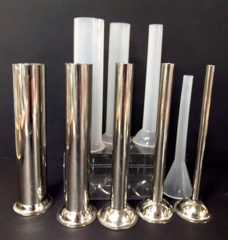2 New Sets of Sausage Stuffing Tubes Metal & PVC