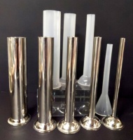 2 New Sets of Sausage Stuffing Tubes Metal & PVC